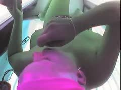 Hidden webcam vid with a woman masturbating in a solarium 
